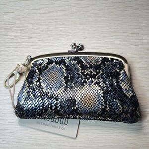 HOBO- Cheer Frame Pouch Printed Leather NWT